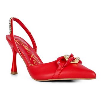 London Rag Pull Me Women's Embellished Slingback Dress Shoes