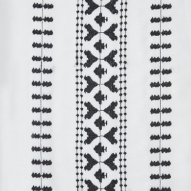 Indigo Ink Rogue Embroidered Rod Pocket Blackout Curtain Panel