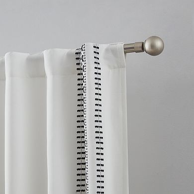 Indigo Ink Rogue Embroidered Rod Pocket Blackout Curtain Panel