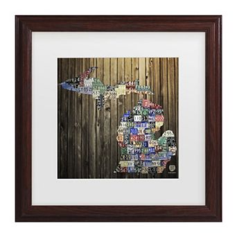 Michigan Counties License Plate Framed Wall Art