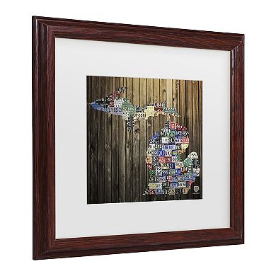 Michigan Counties License Plate Framed Wall Art