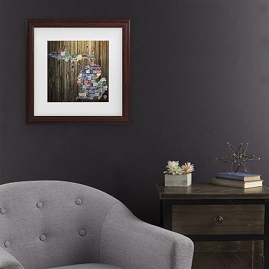 Michigan Counties License Plate Framed Wall Art