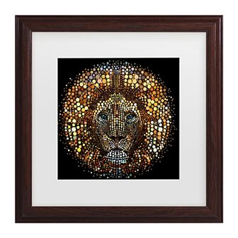 Paint Dab Lion Framed Wall Art