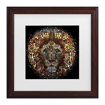 Paint Dab Lion Framed Wall Art