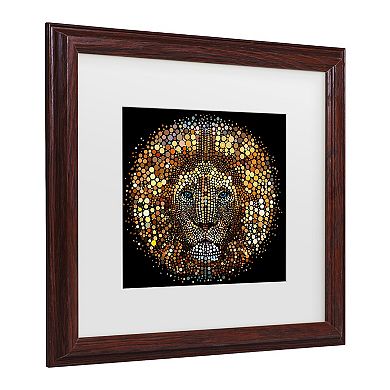 Paint Dab Lion Framed Wall Art
