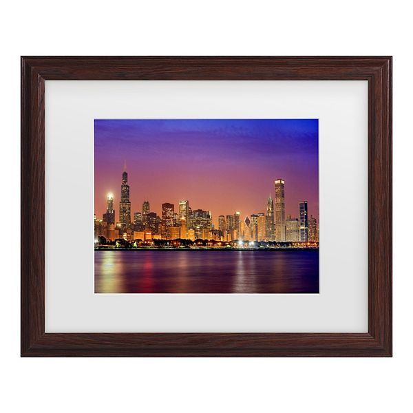 Chicago Dusk Skyline Framed Wall Art