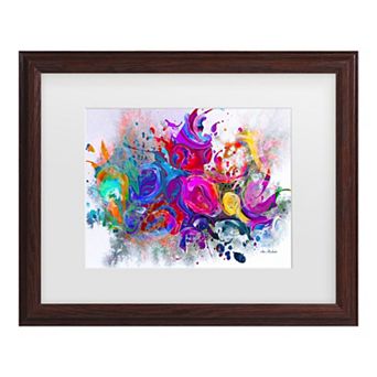 Trademark Fine Art Ata Alishahi "Dark Color Explosion" Matted Framed Wall Art
