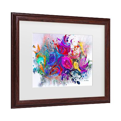 Trademark Fine Art Ata Alishahi "Dark Color Explosion" Matted Framed Wall Art