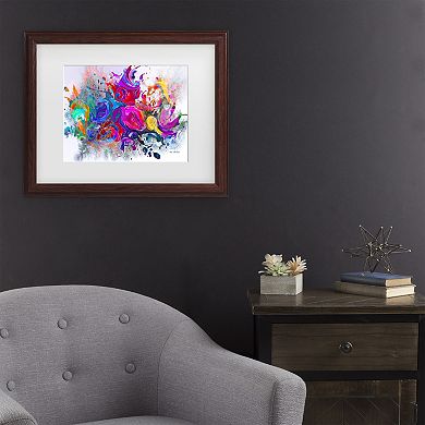 Trademark Fine Art Ata Alishahi "Dark Color Explosion" Matted Framed Wall Art