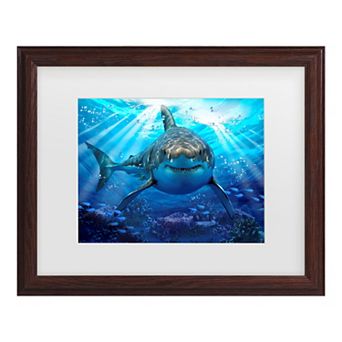 Trademark Fine Art Howard Robinson "Stalking Shark" Matted Framed Wall Art