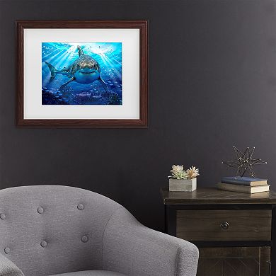 Trademark Fine Art Howard Robinson "Stalking Shark" Matted Framed Wall Art