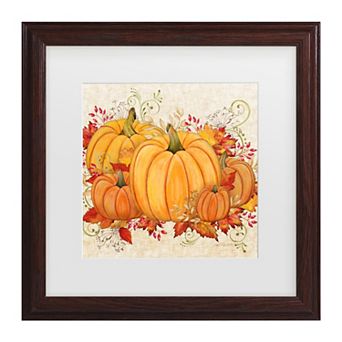 Trademark Fine Art Jean Plout "Fall Pumpkins" Matted Framed Wall Art