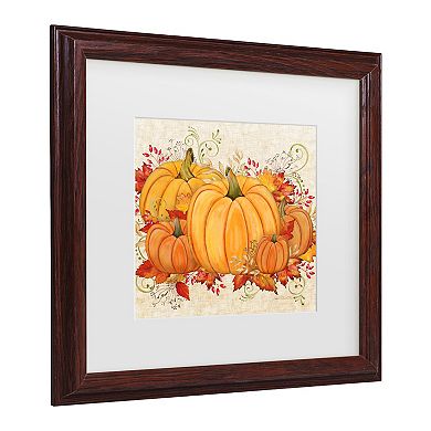 Trademark Fine Art Jean Plout "Fall Pumpkins" Matted Framed Wall Art