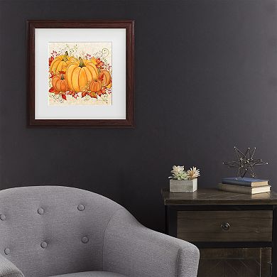 Trademark Fine Art Jean Plout "Fall Pumpkins" Matted Framed Wall Art