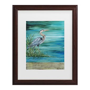Trademark Fine Art Jean Plout "Great Blue Heron" Matted Framed Wall Art