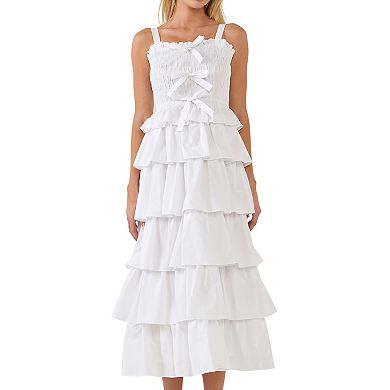 Ruffle Tiered Maxi Dress with Ties