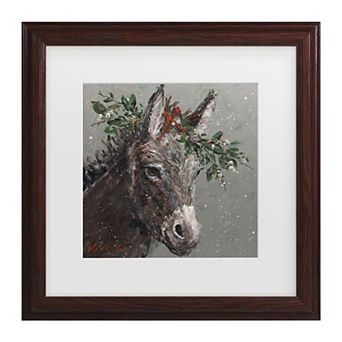 Trademark Fine Art Mary Beth The Christmas Donkey Framed Wall Art