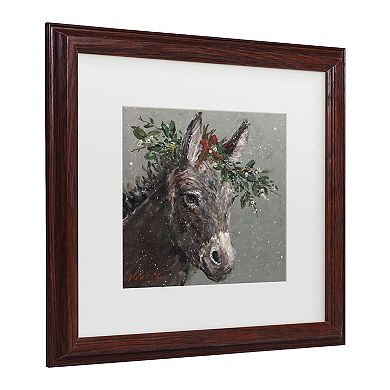 Trademark Fine Art Mary Beth The Christmas Donkey Framed Wall Art