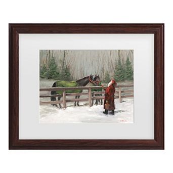 Trademark Fine Art Santa With Horses Christmas Framed Wall Art