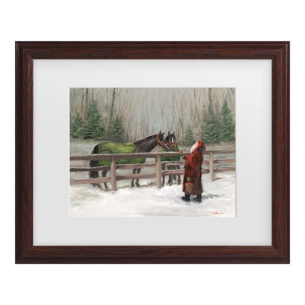 Santa With Horses Christmas Framed Wall Art
