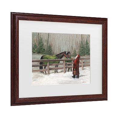 Trademark Fine Art Santa With Horses Christmas Framed Wall Art
