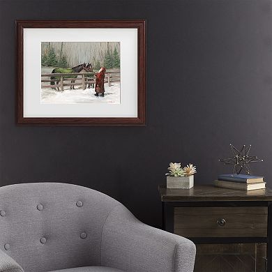 Trademark Fine Art Santa With Horses Christmas Framed Wall Art