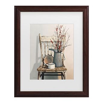 Trademark Fine Art Watering Can On Chair Framed Wall Art