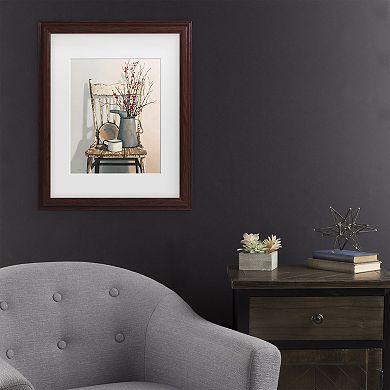 Trademark Fine Art Watering Can On Chair Framed Wall Art