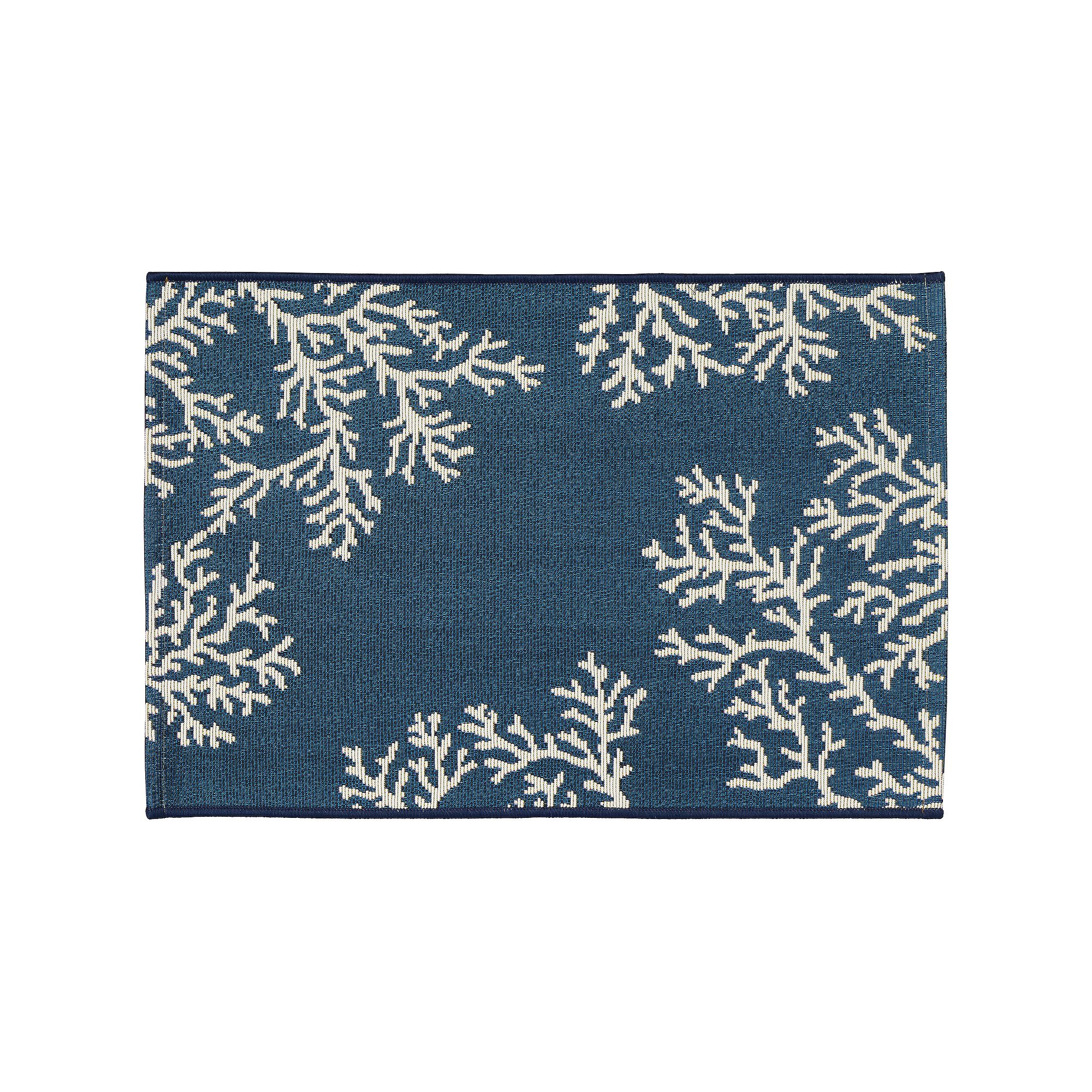 Liora Manne Esencia Coral Edge Indoor Outdoor Mat, Blue