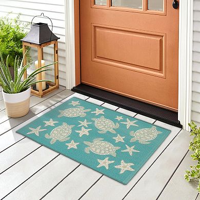 Liora Manne Esencia Turtle & Stars Indoor Outdoor Mat