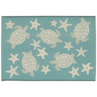 Liora Manne Esencia Turtle & Stars Indoor Outdoor Mat