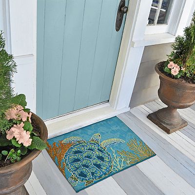 kot@様 クララベルセット ナマーリ Liora Manne Esencia Sea Turtle Garden Indoor Outdoor Mat
