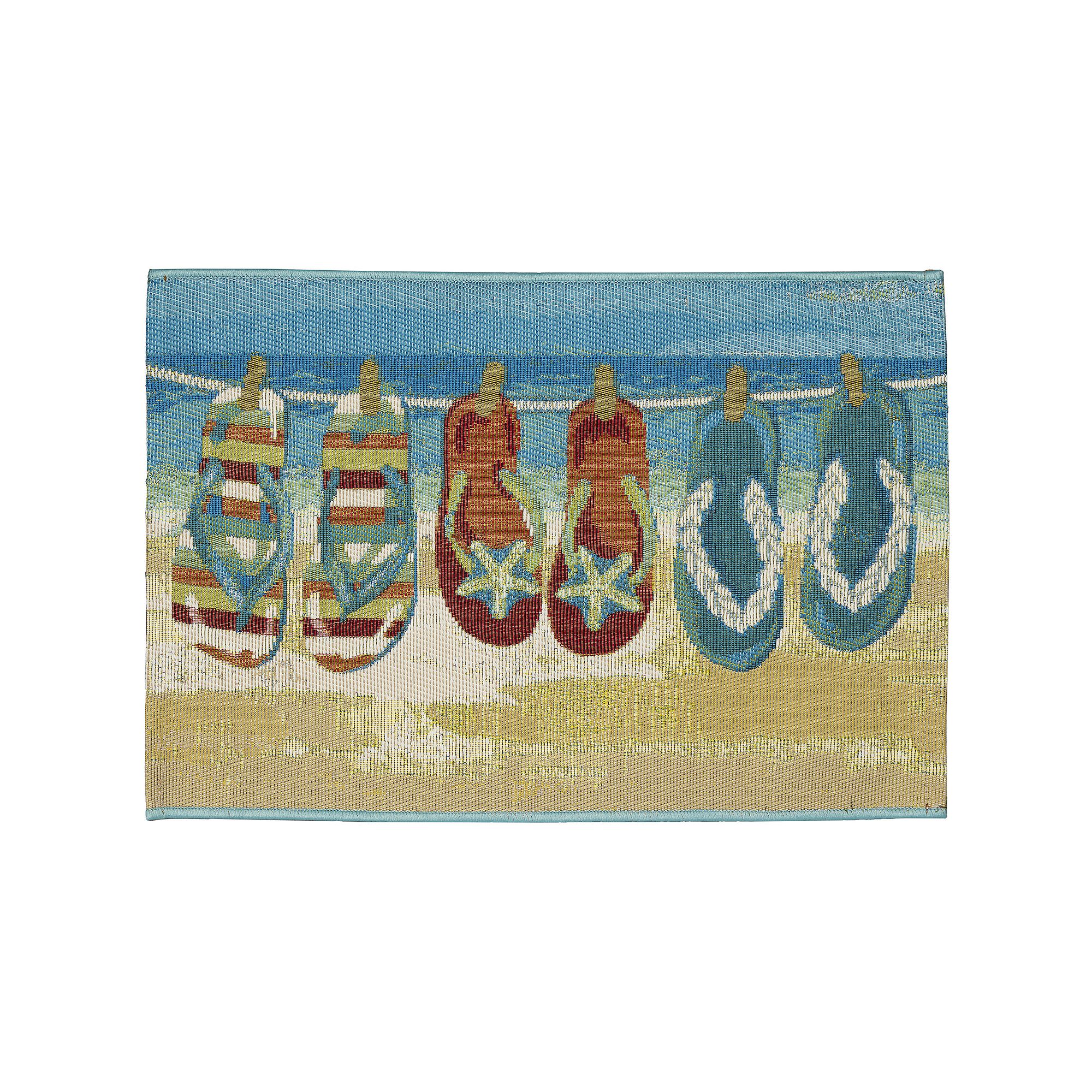 Liora Manne Esencia Flip Flops Forever Indoor Outdoor Mat, Blue