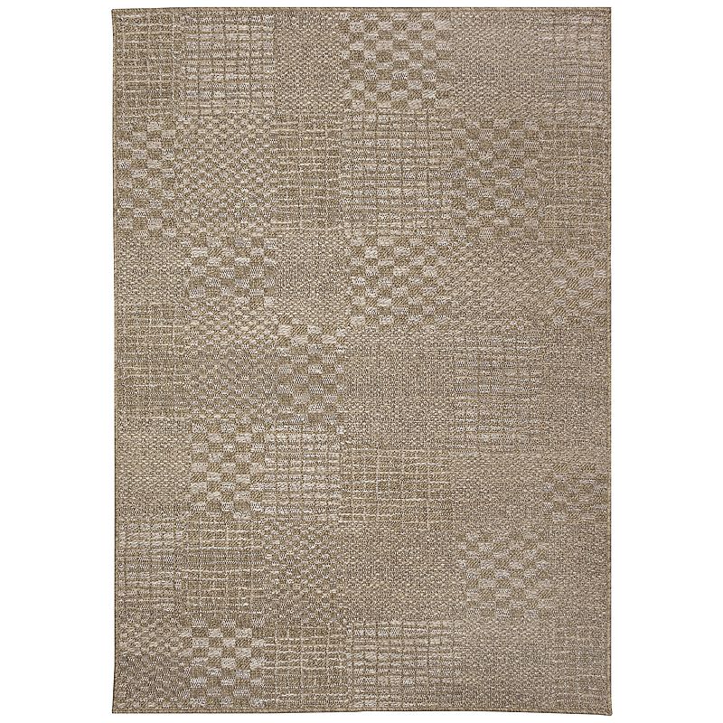 Liora Manne Orly Patchwork Indoor Outdoor Rug, Beig/Green, 8X10 Ft
