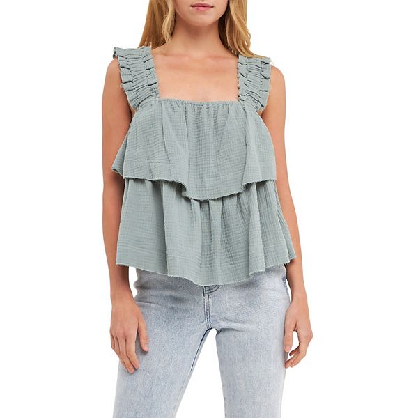 Ruffled Straps with Tiered Top