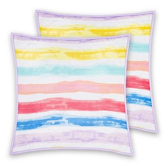 Lullabye Bedding Tiny Hearts Cotton Percale 200 Thread Count Euro Sham 2 pc Set