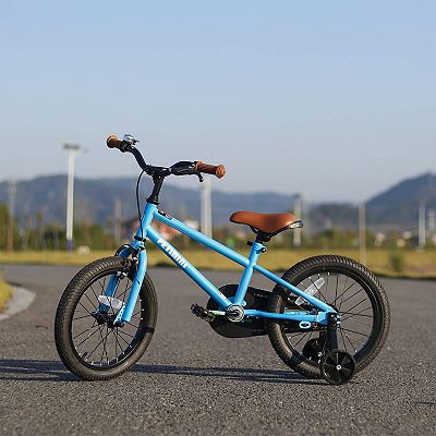 Petimini 16 Inch BMX Style Kids Bike w Training Wheels for 4 7 Years Old Blue