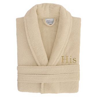 Men's Linum Home Textiles Turkish Cotton Embroidered ''His'' Terry Bathrobe