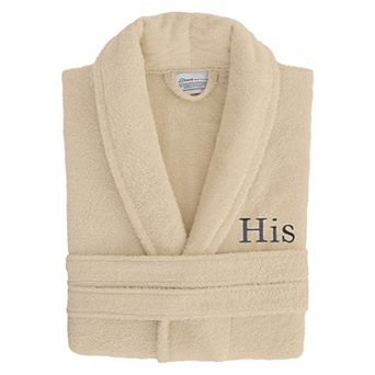 Men's Linum Home Textiles Turkish Cotton Embroidered ''His'' Terry Bathrobe