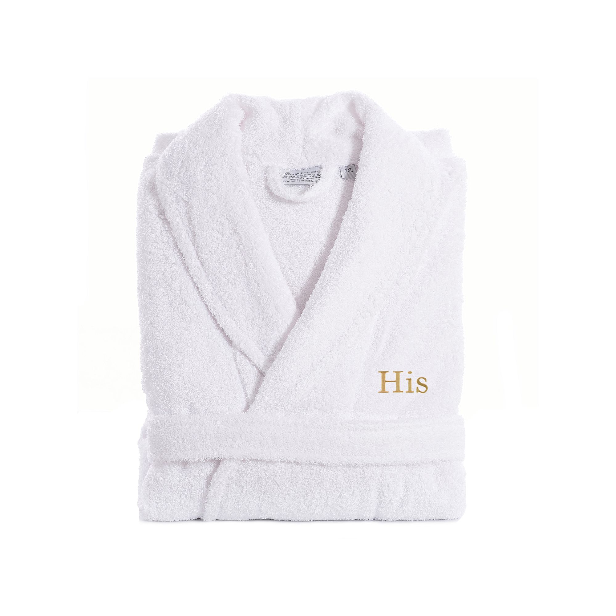 Mens Linum Home Textiles Turkish Cotton Embroidered His Terry Bathrobe