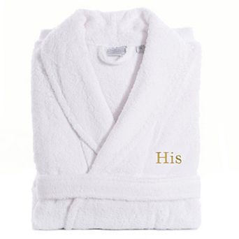 Men's Linum Home Textiles Turkish Cotton Embroidered ''His'' Terry Bathrobe