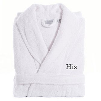 Men's Linum Home Textiles Turkish Cotton Embroidered ''His'' Terry Bathrobe
