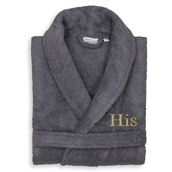 Men's Linum Home Textiles Turkish Cotton Embroidered ''His'' Terry Bathrobe