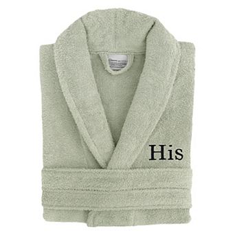 Men's Linum Home Textiles Turkish Cotton Embroidered ''His'' Terry Bathrobe