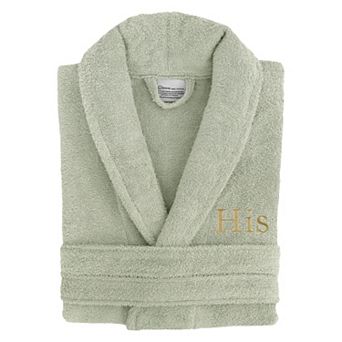Men's Linum Home Textiles Turkish Cotton Embroidered ''His'' Terry Bathrobe