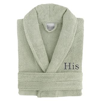Men's Linum Home Textiles Turkish Cotton Embroidered ''His'' Terry Bathrobe