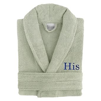 Men's Linum Home Textiles Turkish Cotton Embroidered ''His'' Terry Bathrobe