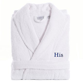 Men's Linum Home Textiles Turkish Cotton Embroidered ''His'' Terry Bathrobe