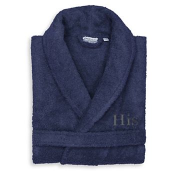 Men's Linum Home Textiles Turkish Cotton Embroidered ''His'' Terry Bathrobe