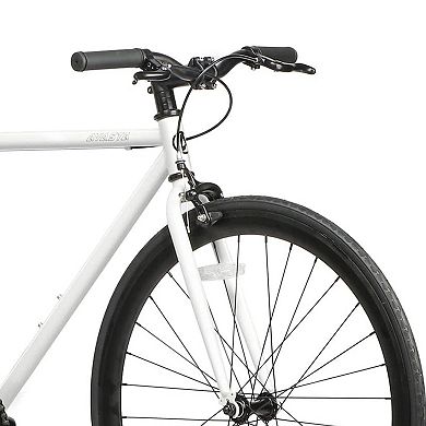 AVASTA 700C 47 In Single Speed Loop Fixed Gear Urban Commuter Fixie Bike, White